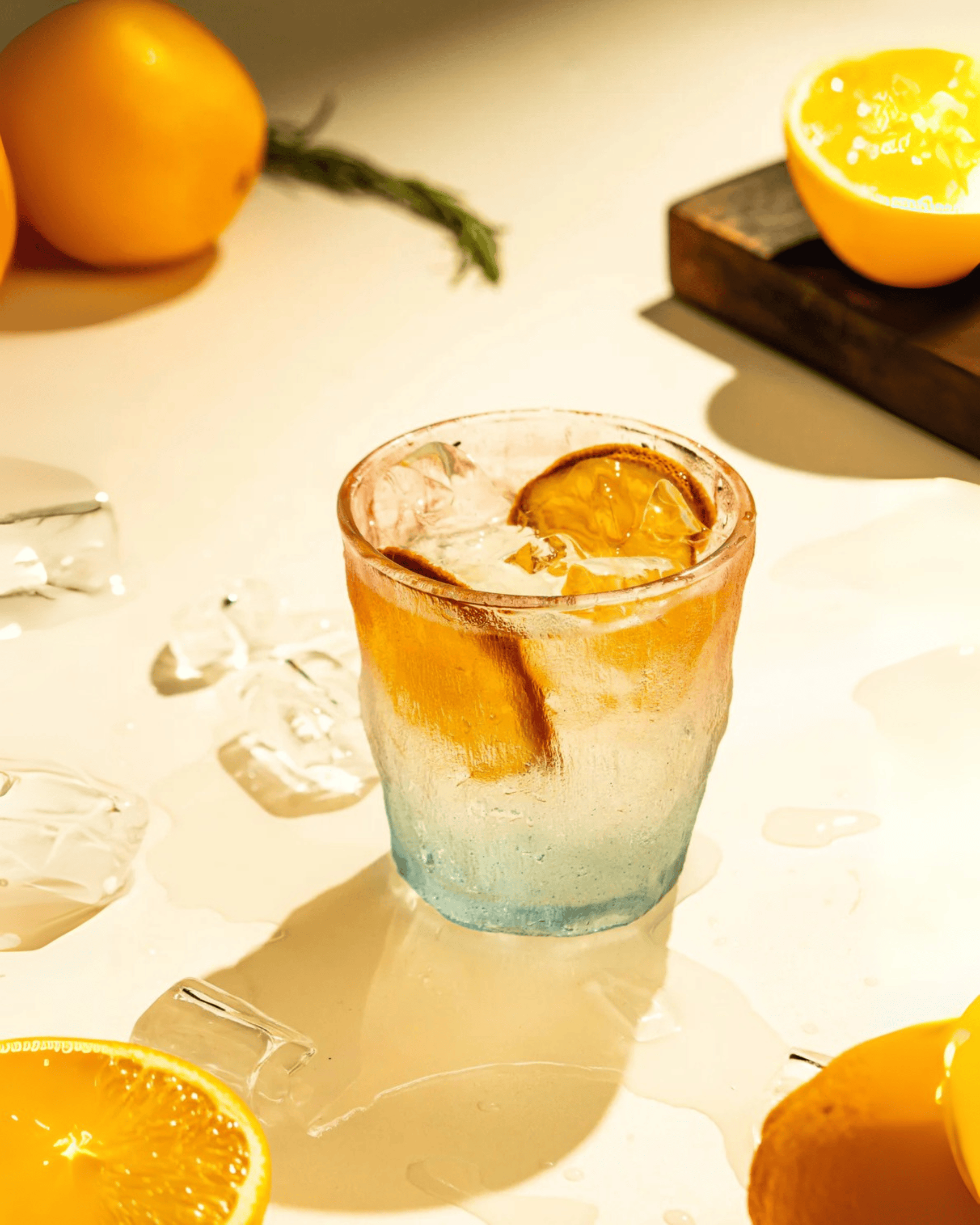 Textured Ombre Drinking Glass Hand-Finished Pink-Blue Mug