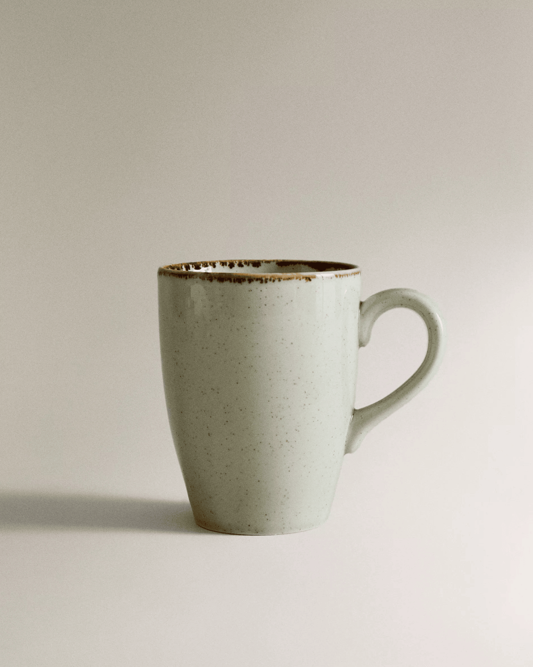 Sage Design Antique Contrast Rustic Brown Rim Porcelain Mug