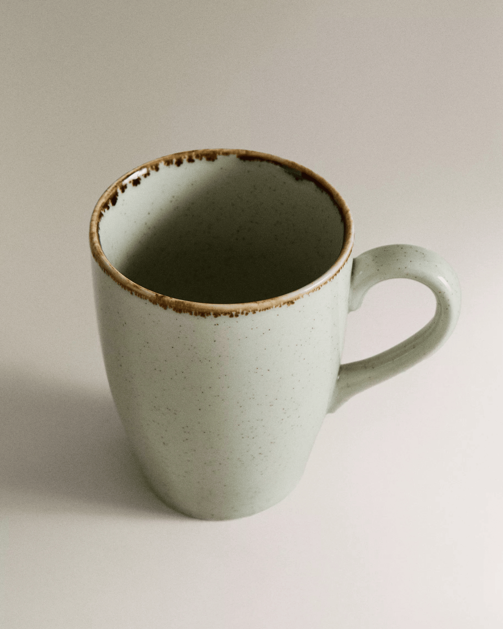 Sage Design Antique Contrast Rustic Brown Rim Porcelain Mug